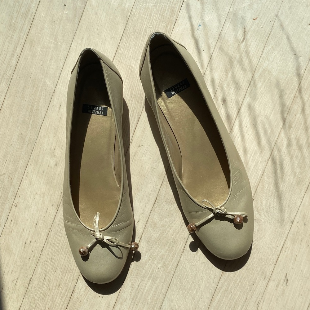 Stuart Weitzman Cream Ballet Flats Sz 10